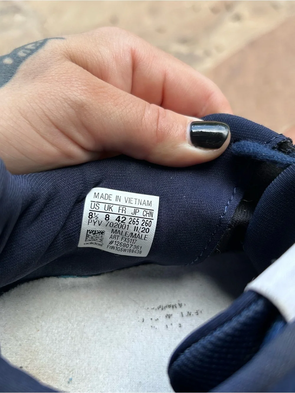 Adidas Originals Sport and Athletic Wear Navy Blue Sneakers With White Stripes